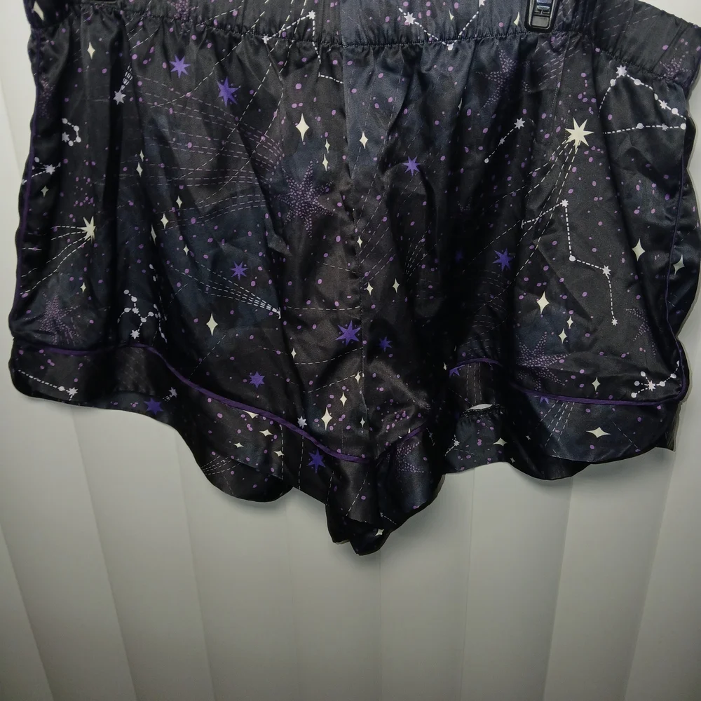 Adore Me Black and Purple Constellation Pajama Top - Picture 4 of 5